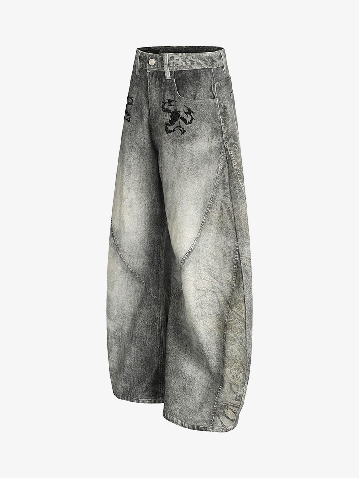 Washed Scorpion Graphic Panel Pants