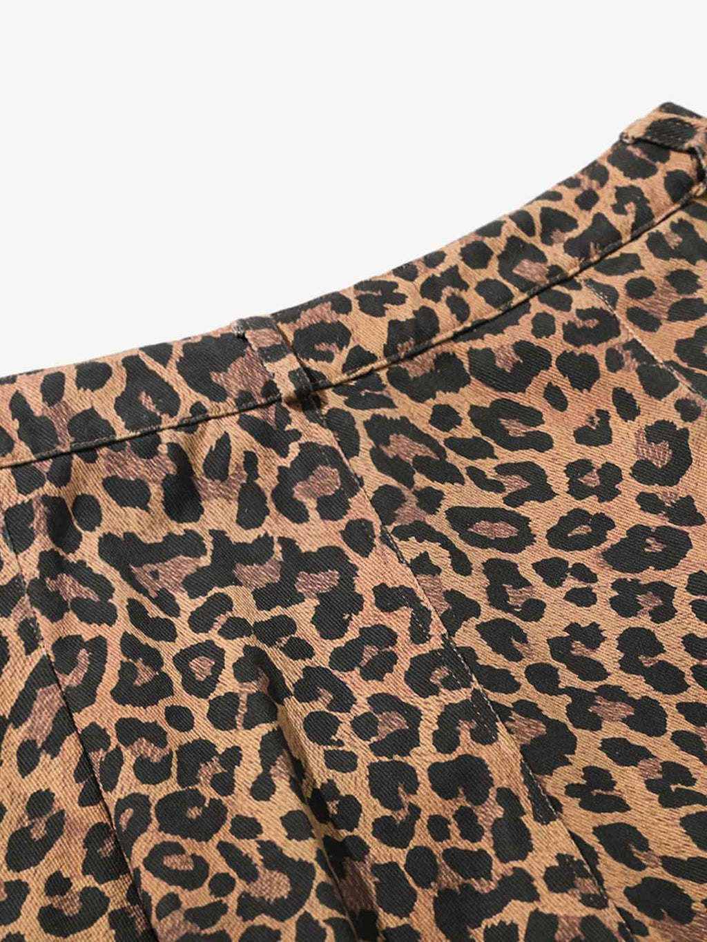 Retro Leopard Print Pleated Pocket Casual Pants