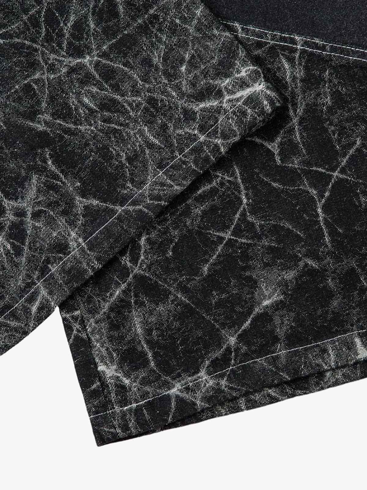 Deconstructed Split Tie-Dye Jeans