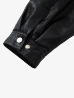 Vintage Detachable Fur Collar Quilted Leather Jacket - 2523
