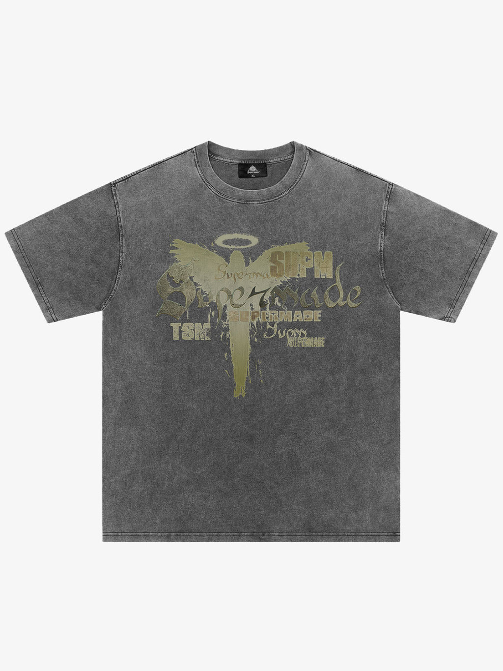 Distressed Washed Gothic Angel Graphic T-Shirt