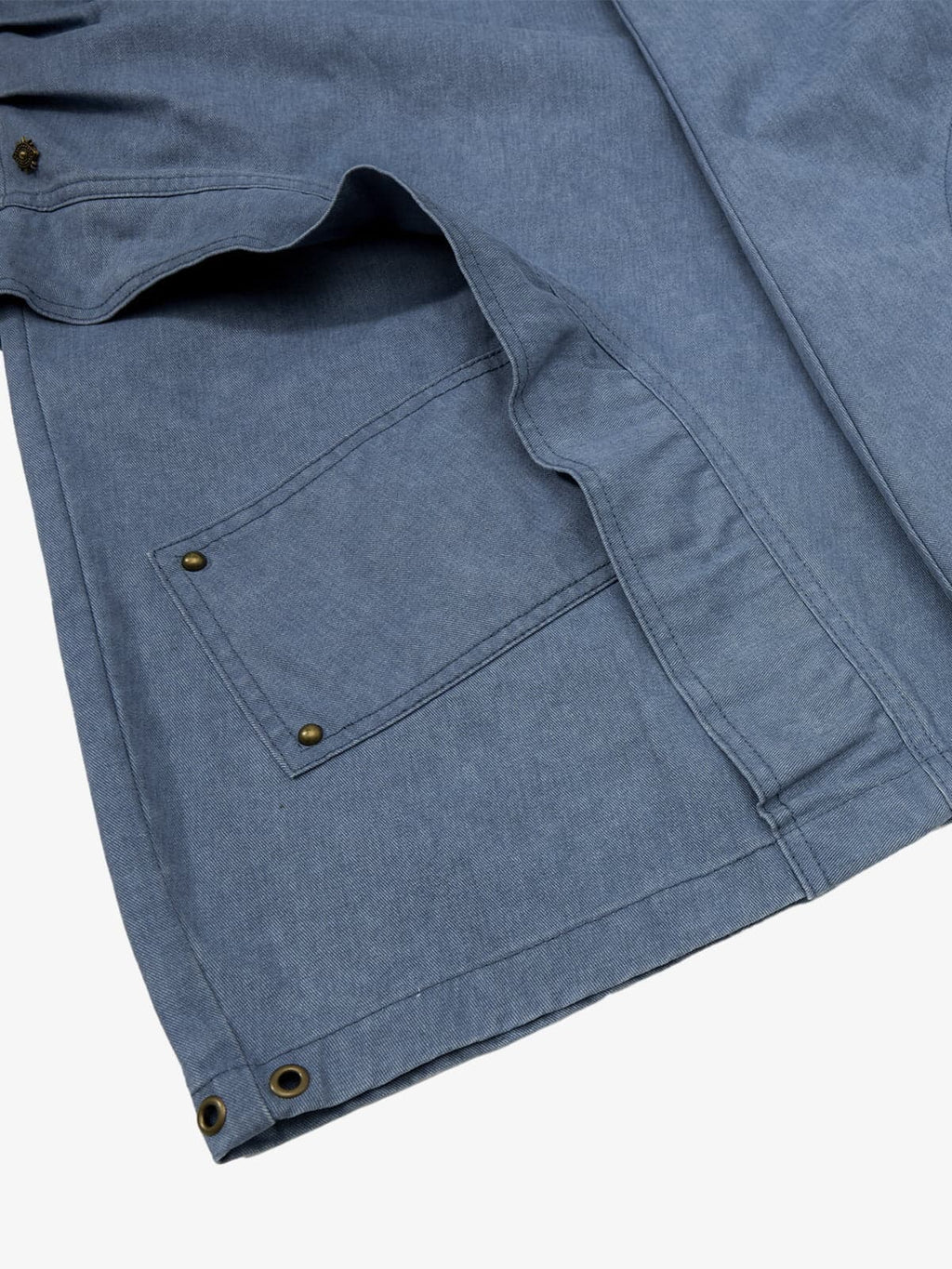 Pleated Panel Curved Leg Cargo Cotton Pants