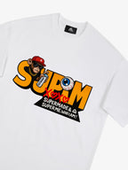 SUPM Trendy Hip-Hop Monkey Graffiti Font T-Shirt
