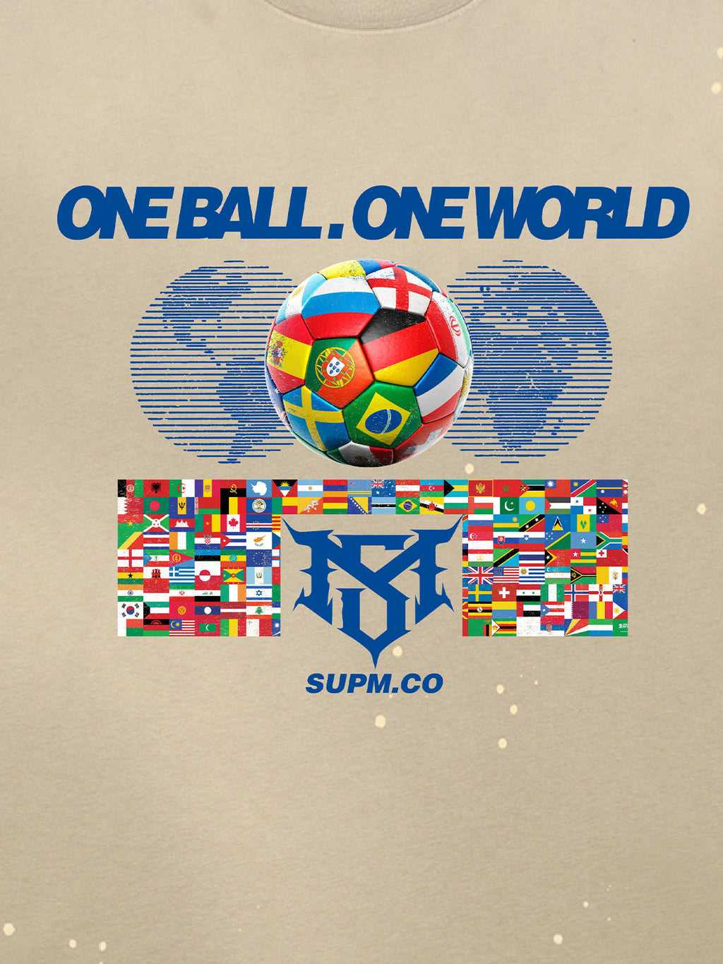 Washed One Ball One World Soccer Graphic T-Shirt