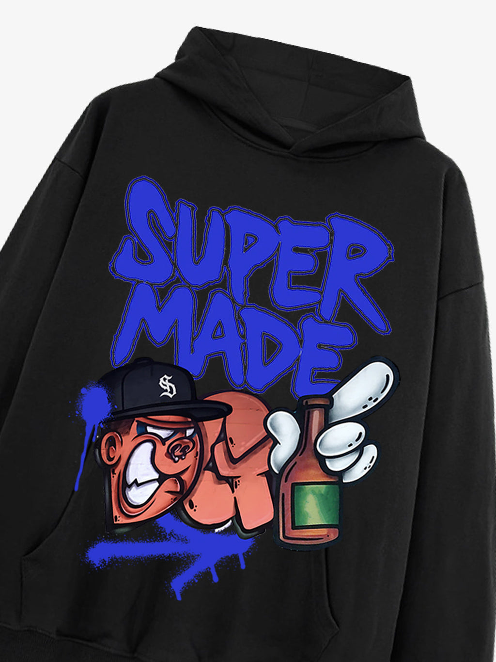 Original Contrast Color Letter Graphic Hoodie