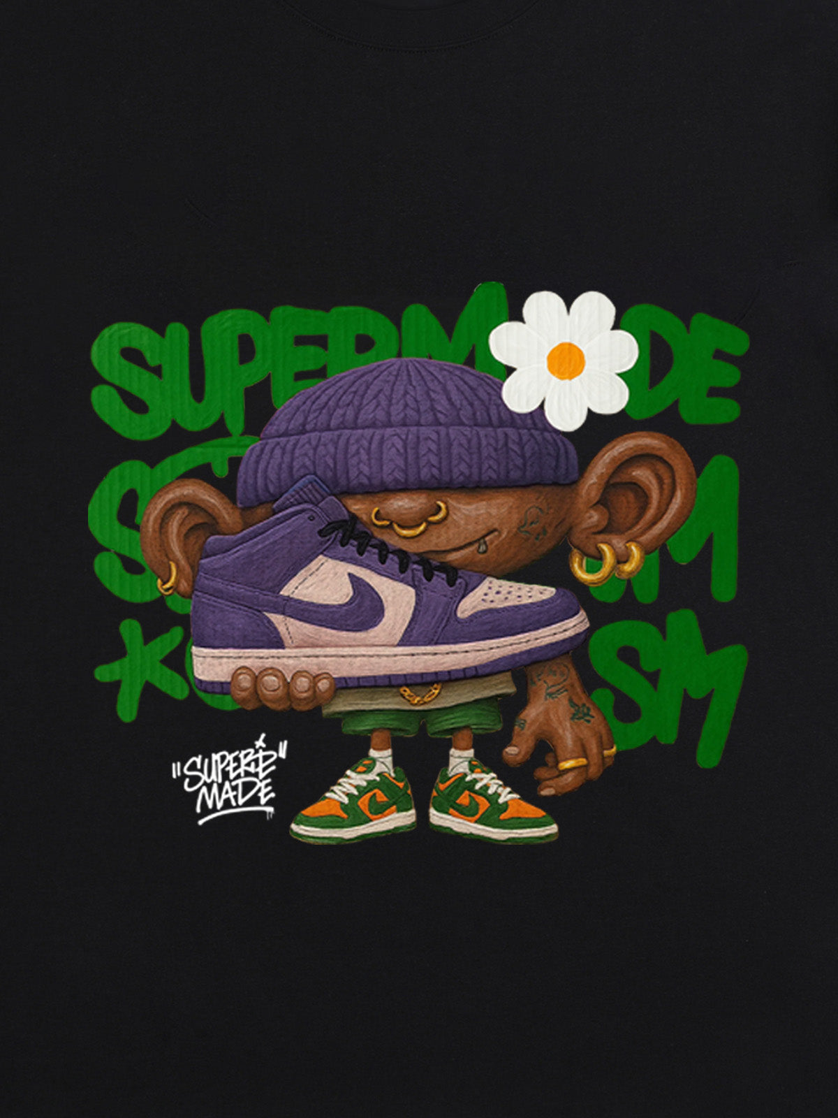Street Cartoon Sneaker Graffiti Sneaker T-shirt