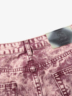Purple Tie-Dye Finish Acid Wash Jeans