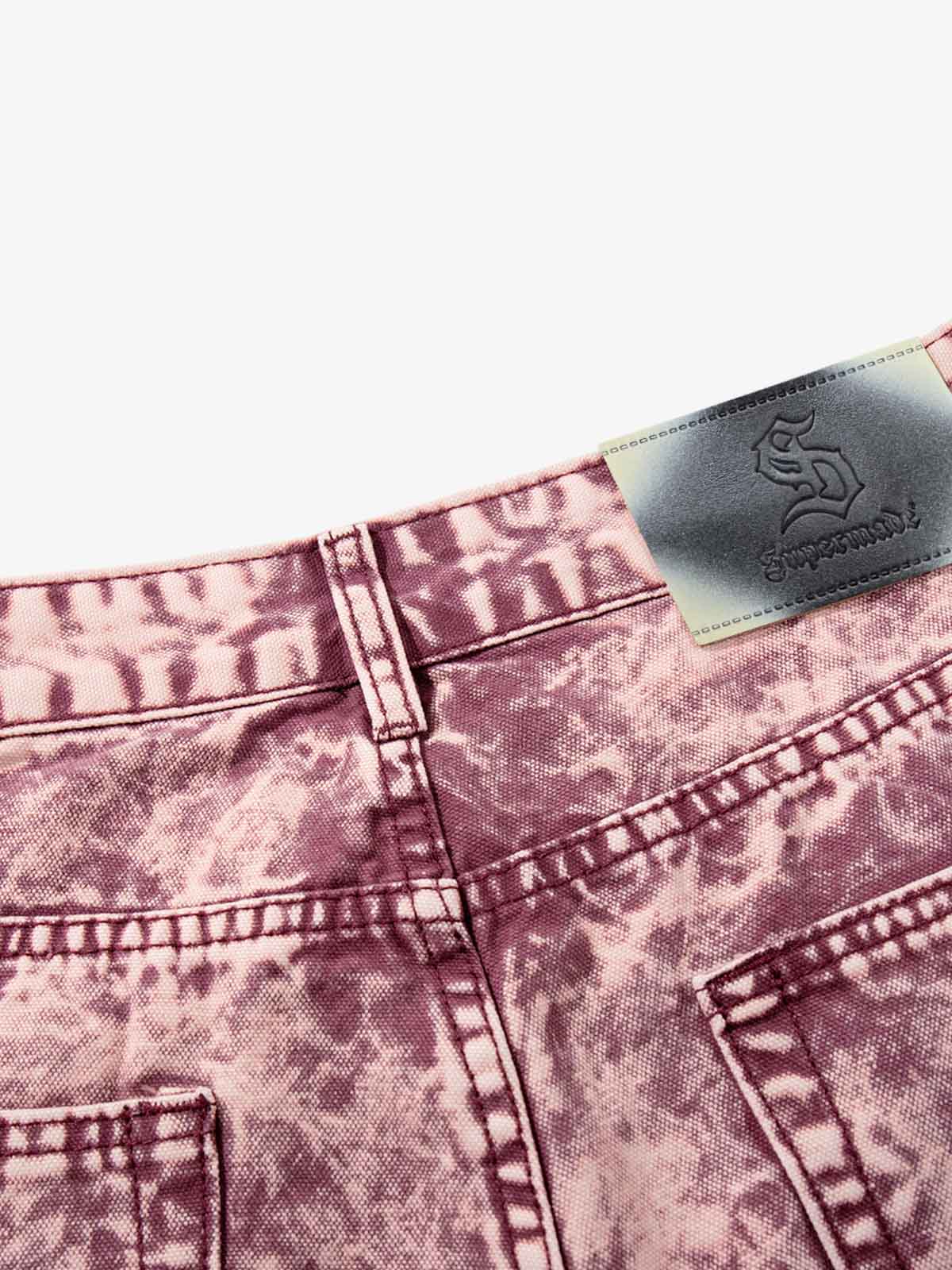 Purple Tie-Dye Finish Acid Wash Jeans