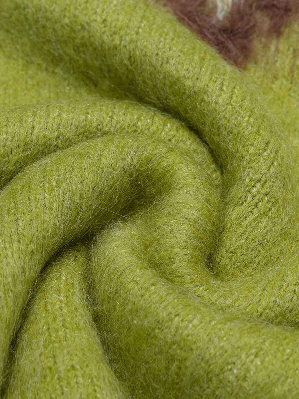 Retro Fuzzy Argyle Jacquard Knit Sweater