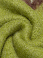 Retro Fuzzy Argyle Jacquard Knit Sweater