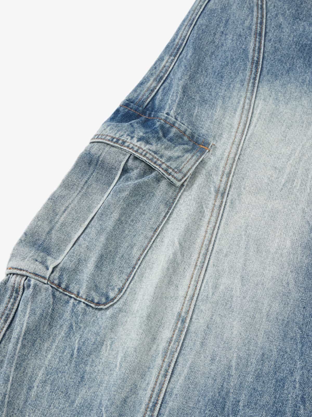 Vintage Cargo Pocket Washed Barrel Jeans