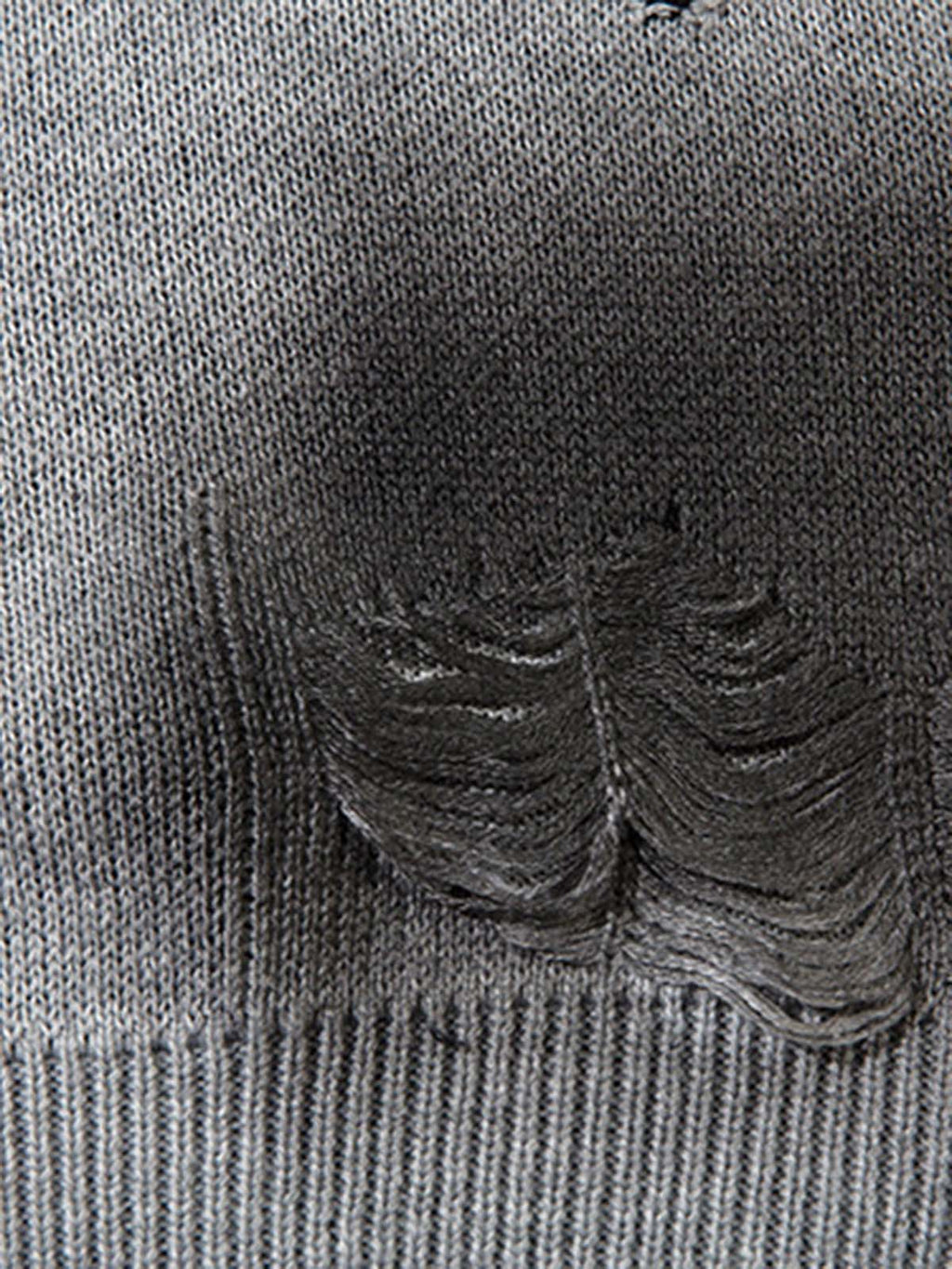 Vintage Spray-Painted Cross Hole Knit Sweater