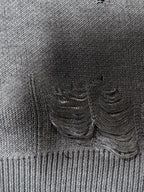 Vintage Spray-Painted Cross Hole Knit Sweater