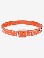 Retro Studded Zebra Pattern Wide Leather Belt