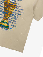 Washed World Cup Trophy Multi-Language Graphic T-Shirt