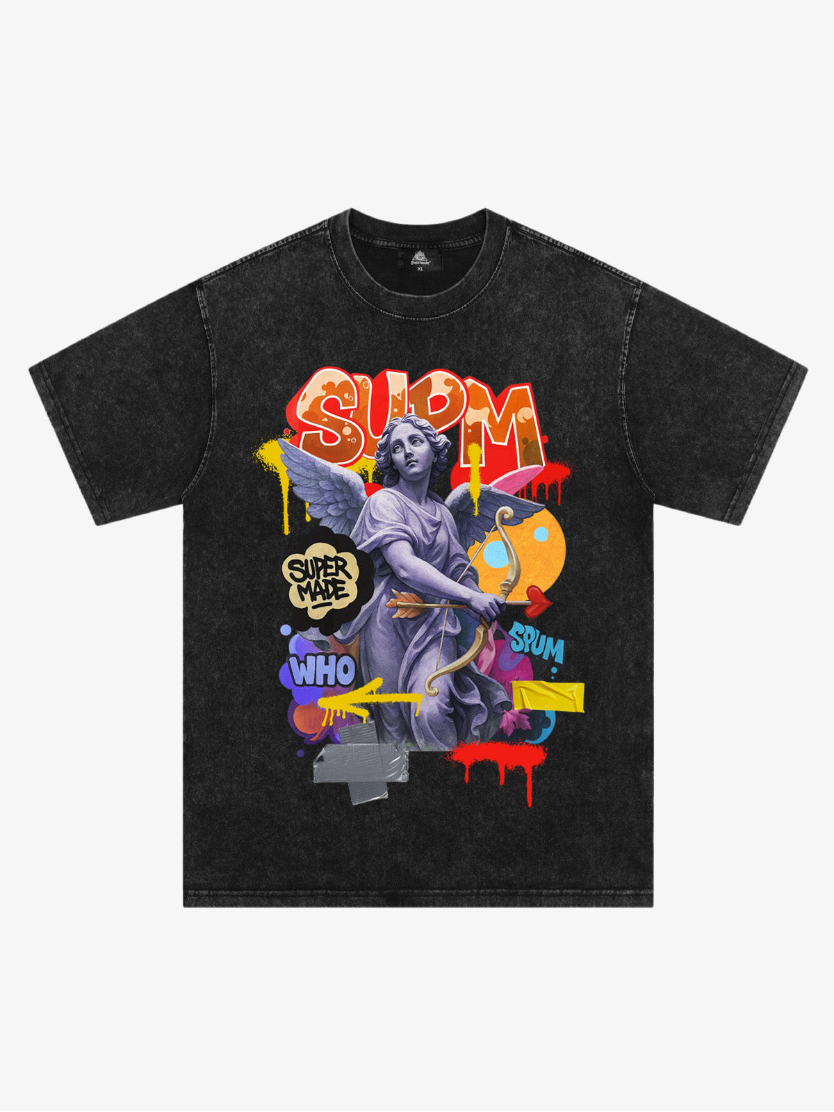Retro Angel Statue Graffiti T-Shirt
