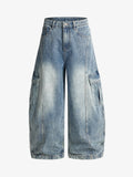 Vintage Cargo Pocket Washed Barrel Jeans