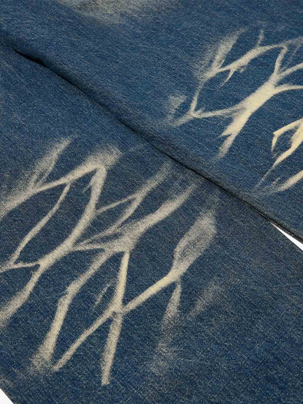 Vintage Washed Distressed Straight-Leg Jeans