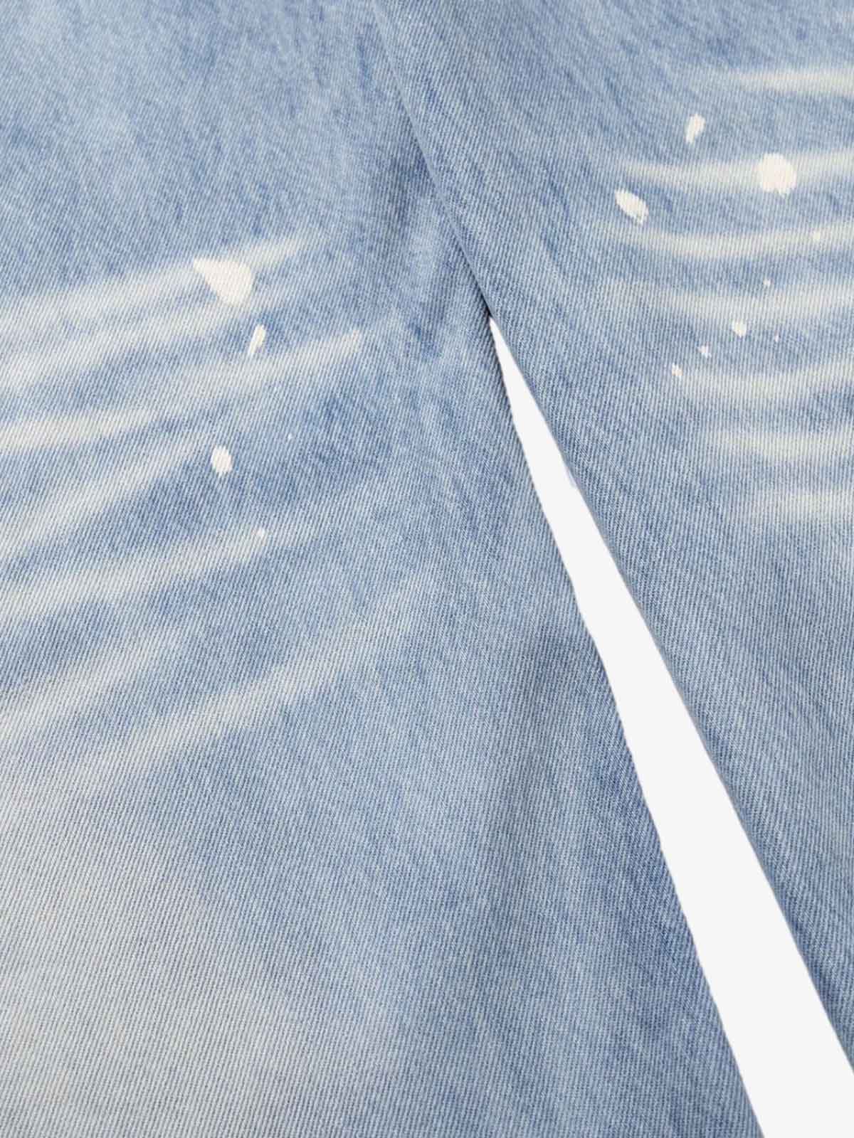 Washed Splatter-Paint Jeans