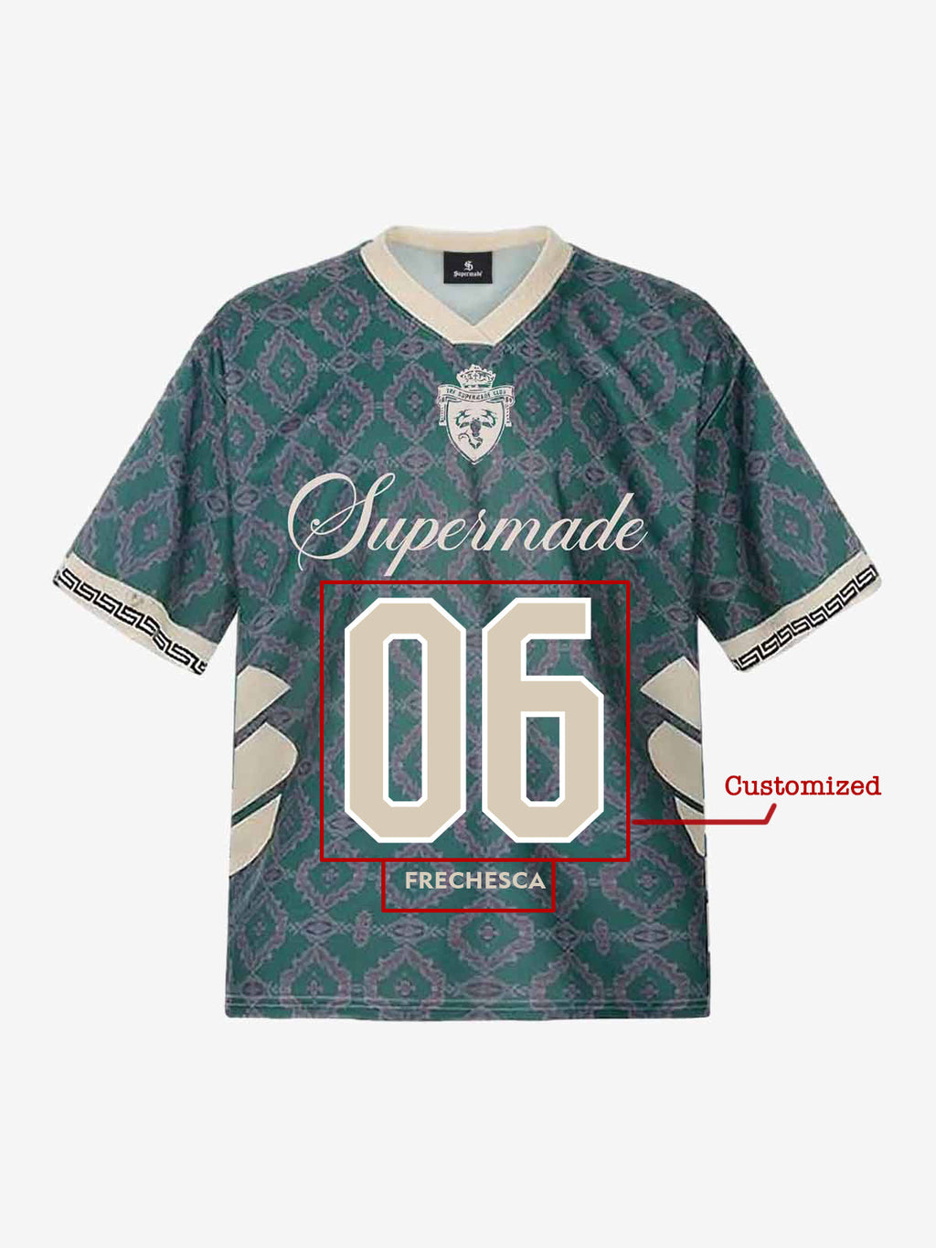 Retro Baroque Pattern Jersey T-Shirt