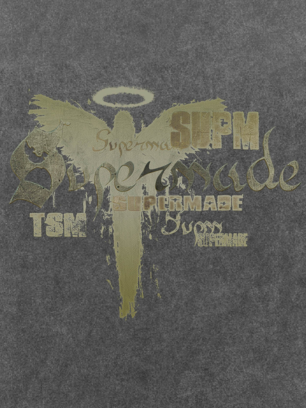 Distressed Washed Gothic Angel Graphic T-Shirt