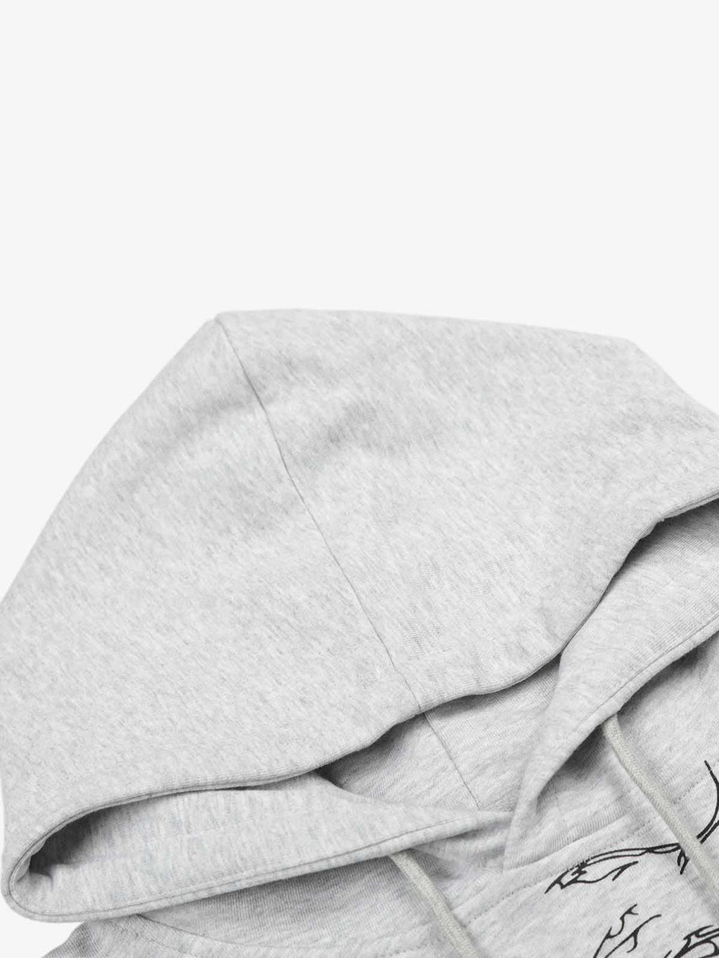Floral Line Art Studded Pocket Hoodie