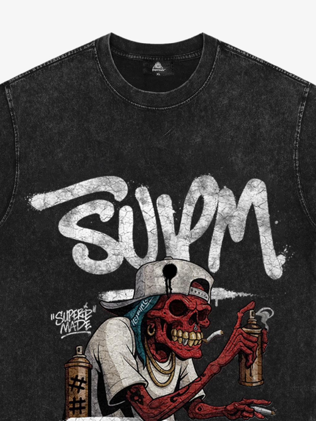Street Trendy Skull Spray-Paint Graffiti Master T-Shirt