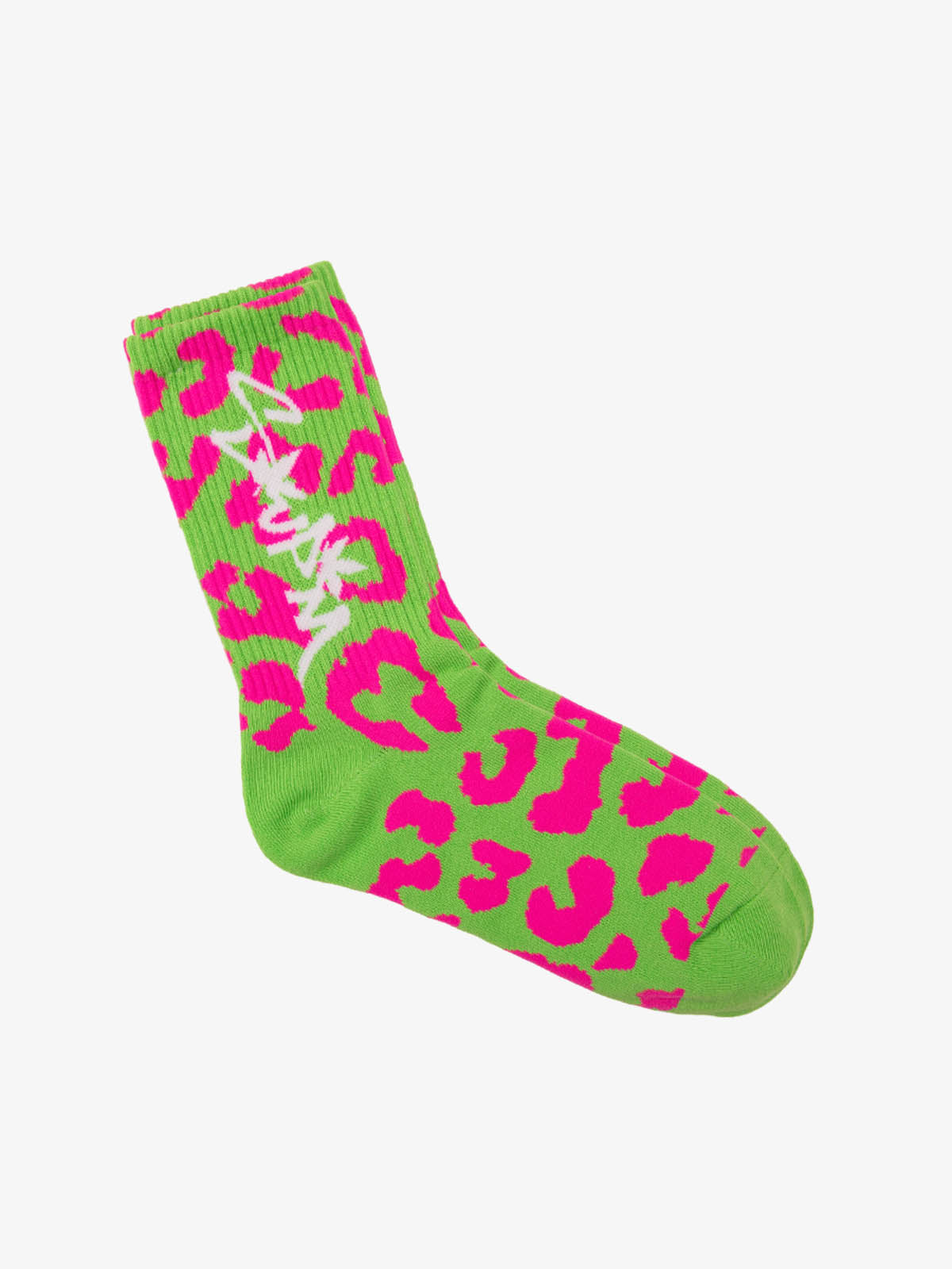 Retro Vibrant Leopard Print Color-Block Crew Socks
