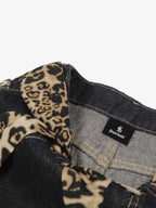 Leopard Side Panel Tie Belt Denim Barrel Jeans