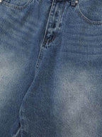 Washed Denim Wide Leg Jorts