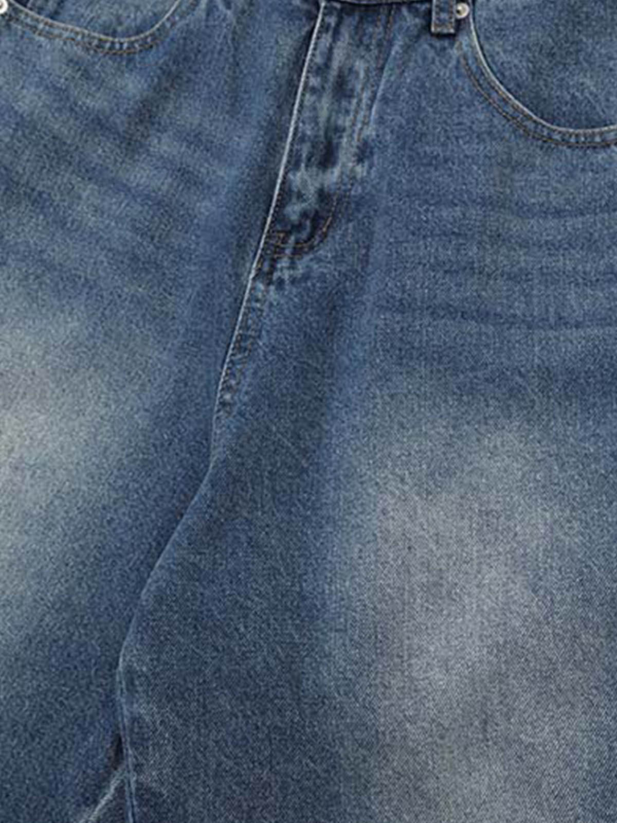 Washed Denim Wide Leg Jorts