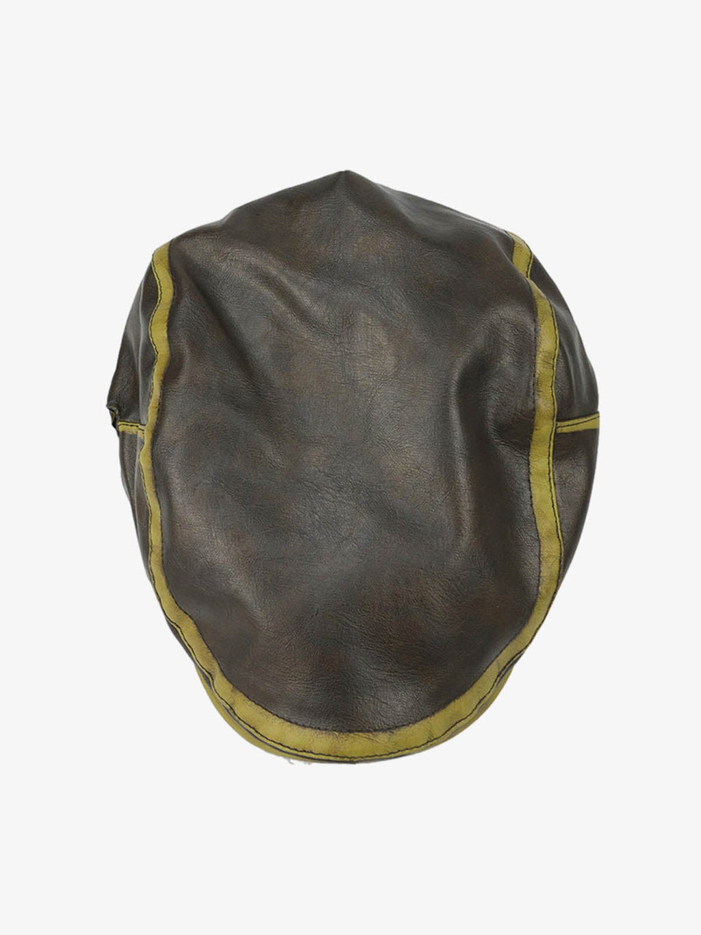 Contrast Stitch Faux Leather Flat Cap
