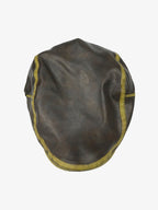 Contrast Stitch Faux Leather Flat Cap