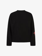 Letter Print Waffle Cross Long-Sleeved T-Shirt
