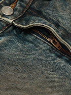 Vintage Mud-Dyed Distressed Barrel Jeans - 2537