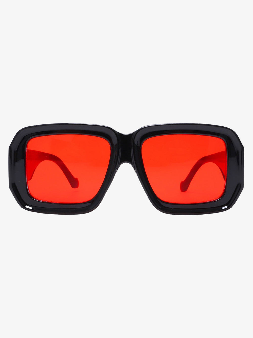 Retro Square Frame Wide Temple Sunglasses