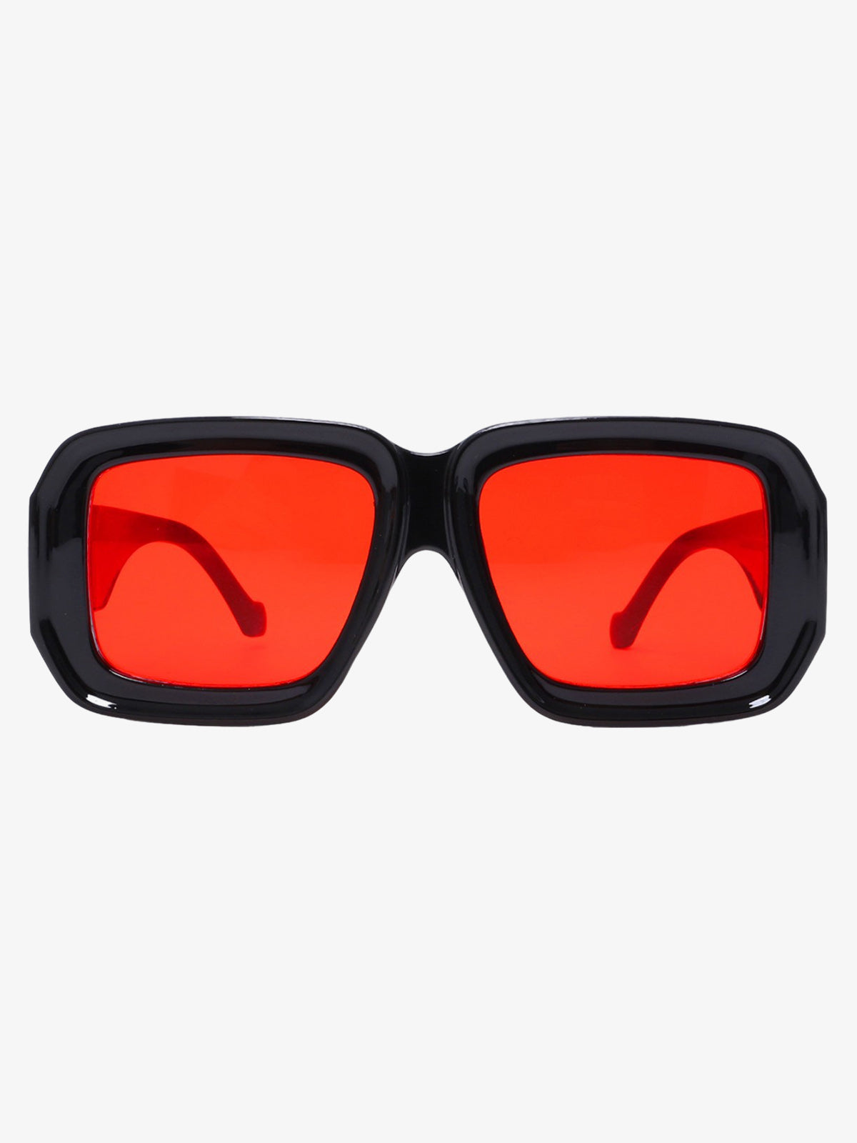 Retro Square Frame Wide Temple Sunglasses