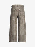 Vintage Plaid Pleated Wide Leg Pants