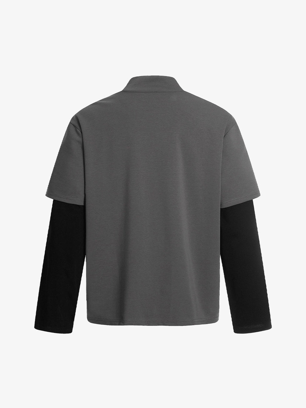 Mock Neck Layered Long Sleeve T Shirt