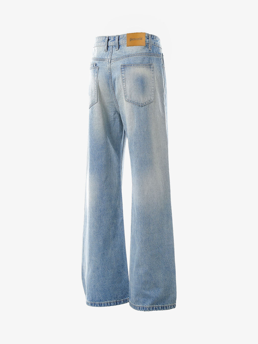Belt Dislocation Creative Washed Jeans