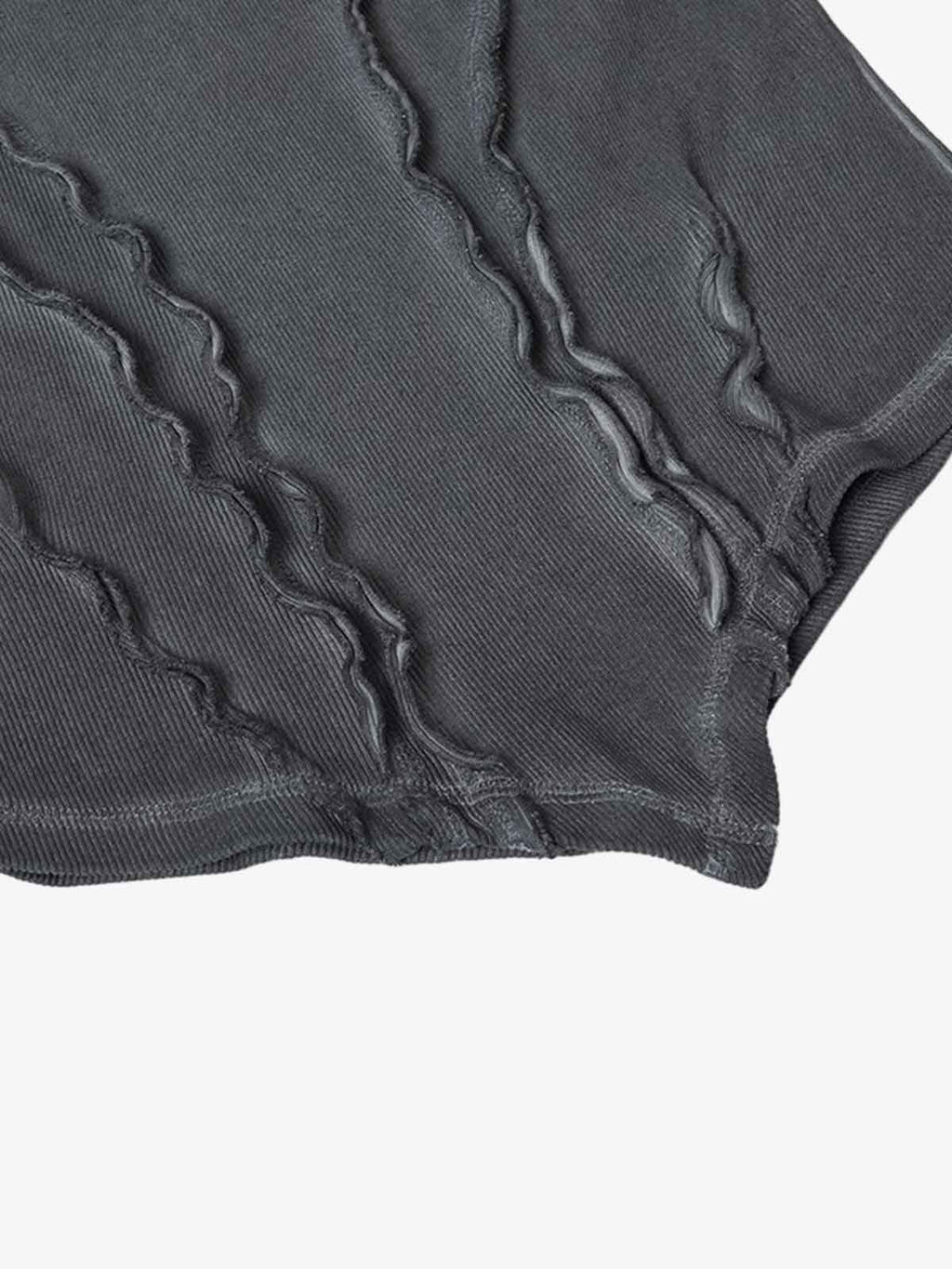 Vintage Washed Sculpted Seam Ribbed Long Sleeve T-Shirt