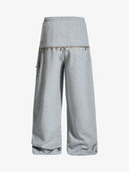 Street Detachable Flap Lace-up Jogger Pants