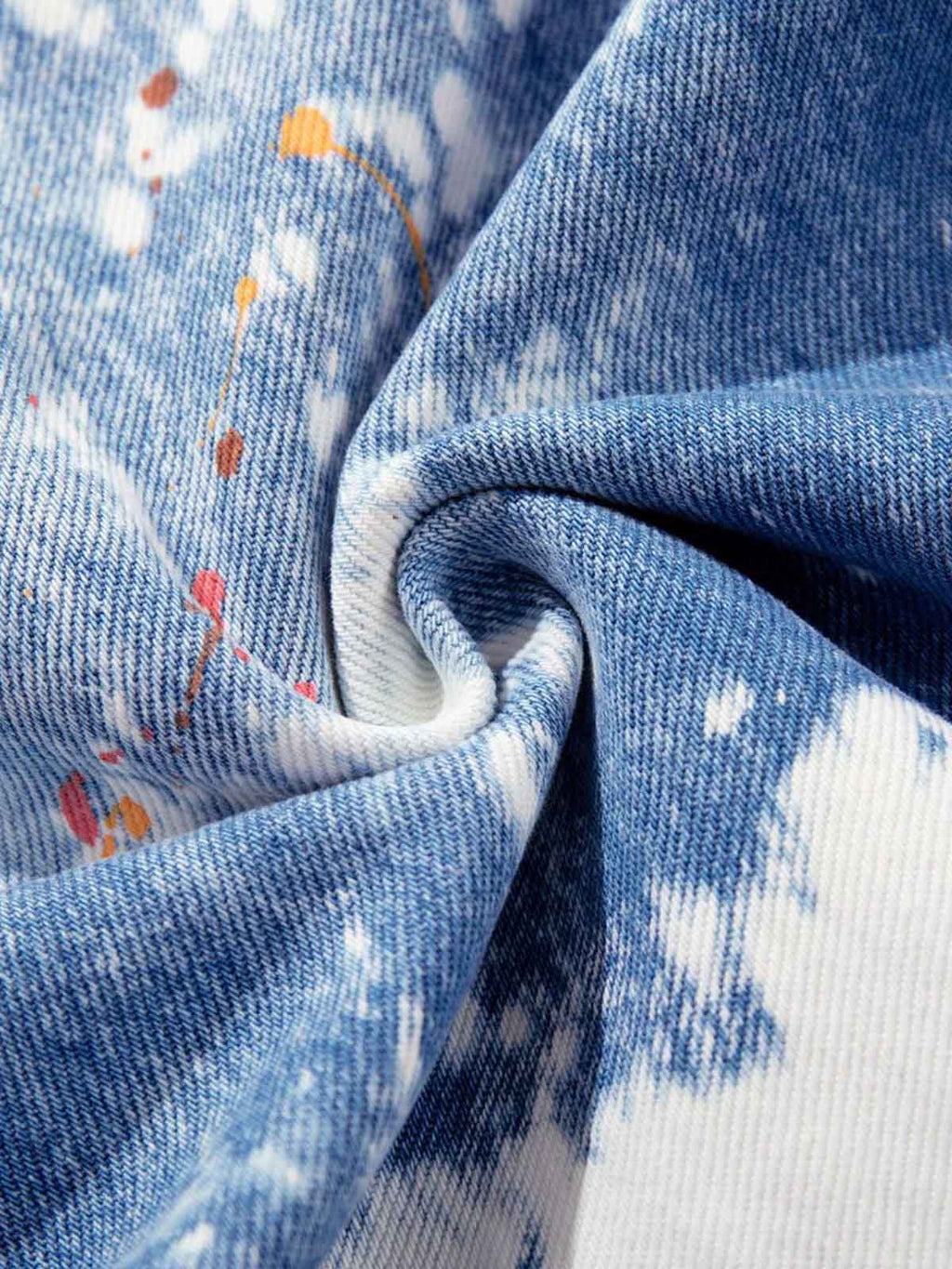 Bleached Paint Splatter Graphic Jeans