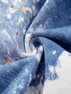 Bleached Paint Splatter Graphic Jeans
