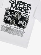 Streetwear Graffiti Character Collage Graphic T-Shirt