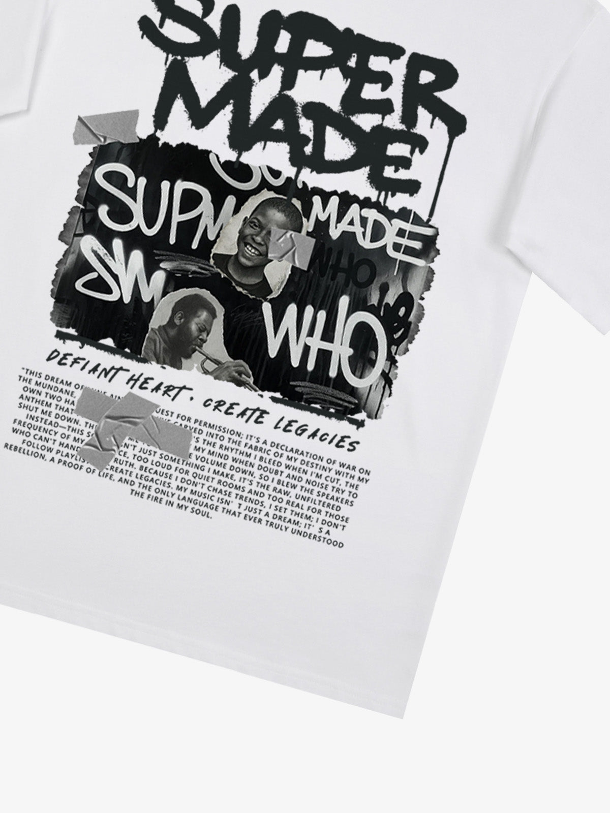 Streetwear Graffiti Character Collage Graphic T-Shirt