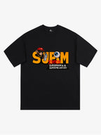 SUPM Trendy Hip-Hop Monkey Graffiti Font T-Shirt