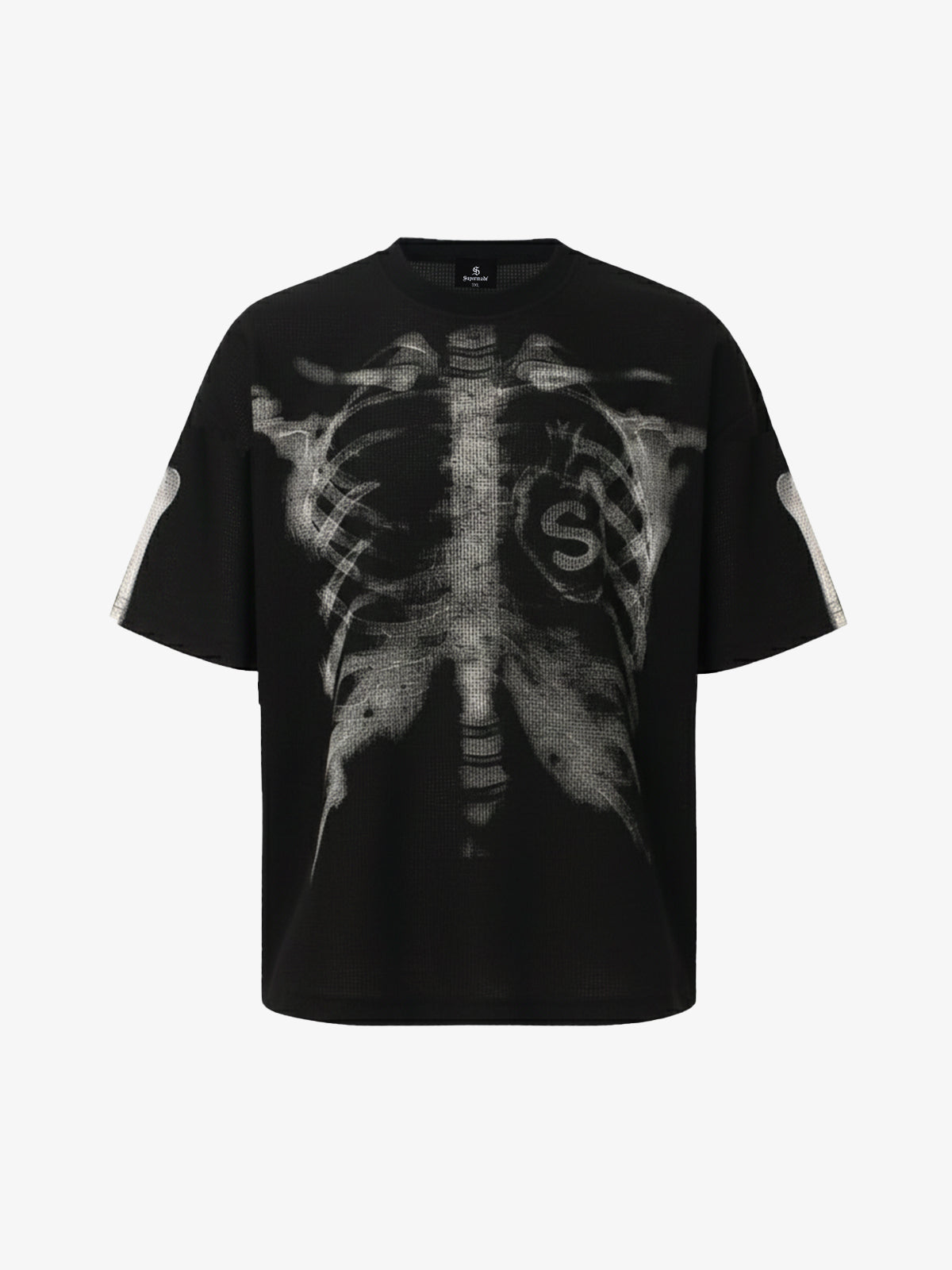 X-Ray Skeleton Graphic Waffle T-Shirt