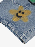 Fun Pattern Hand-Painted Print Denim Washed Jeans