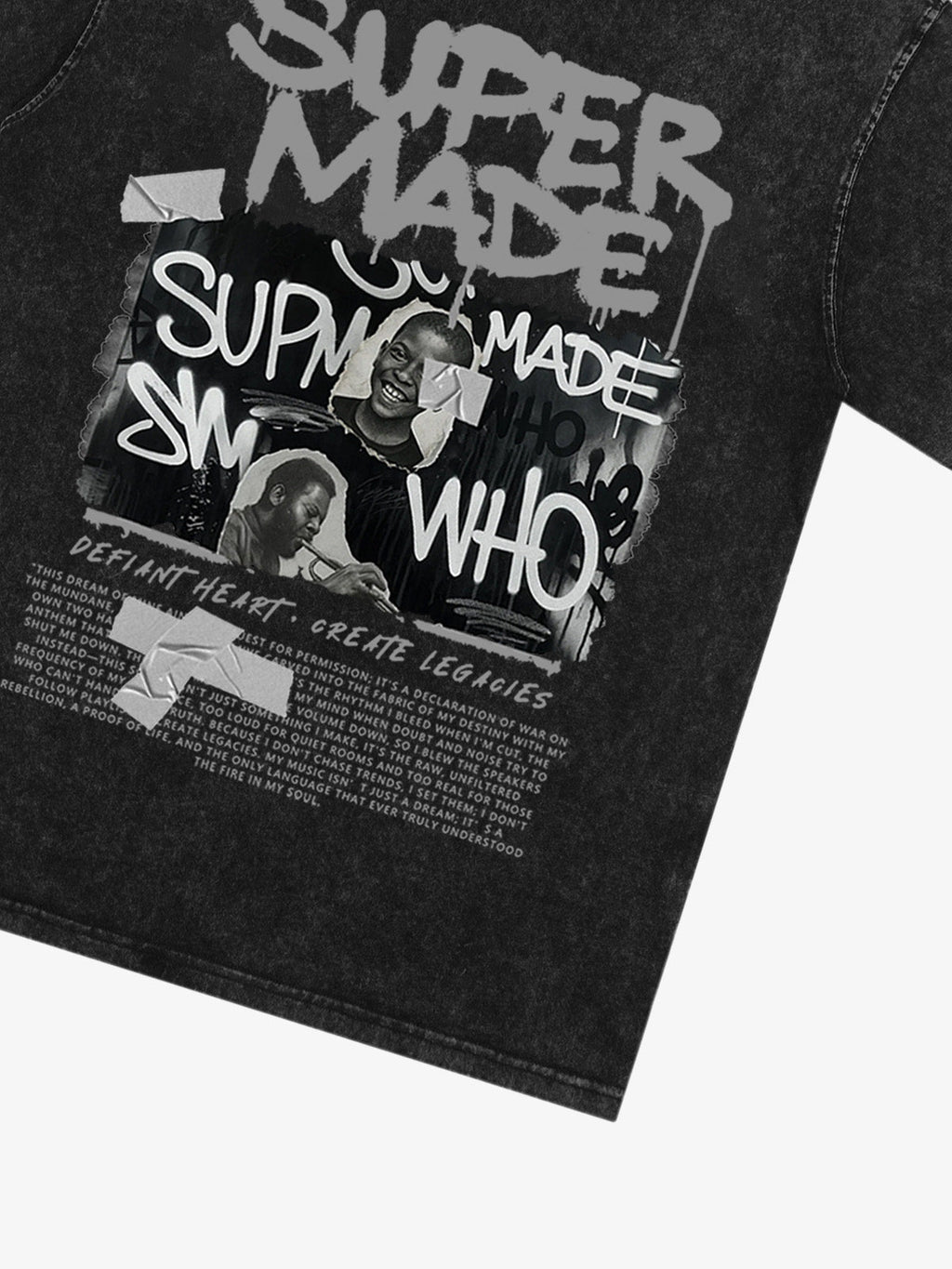 Streetwear Graffiti Character Collage Graphic T-Shirt